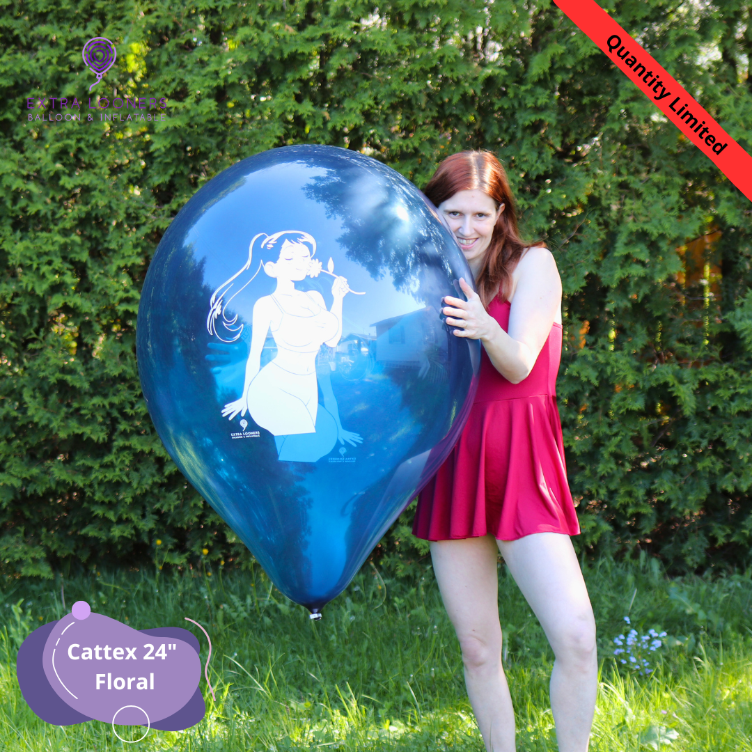 Cattex 24" Standard & Clear Floral Box Premium Latex Balloons – Limited Edition (2 Pieces)