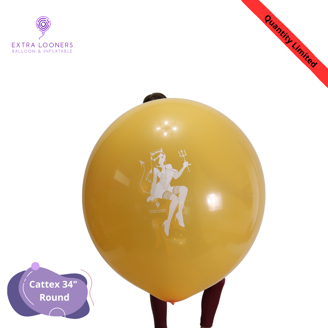 Cattex 34" Round Orange Lilith Halloween Latex Balloons – Limited Edition (1 Piece)