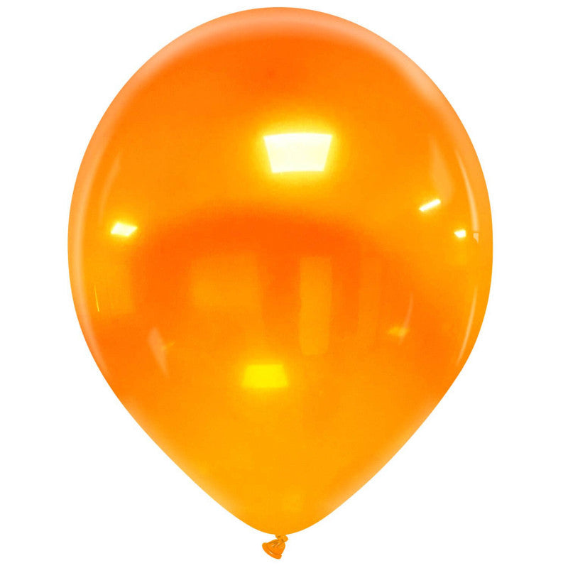 Cattex 14" Crystal Orange Premium Latex Balloons – (Pack of 25)
