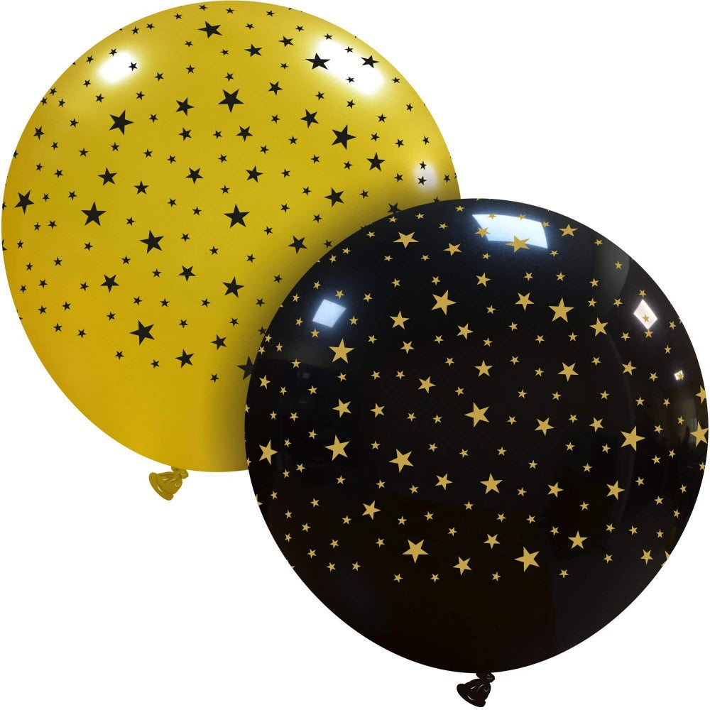 Cattex 32" Round Gold Little Stars Latex Balloon – (1 Piece)