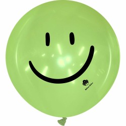 Cattex 40" Rond - Smiley - Vert Cristal - 5 PCS - Ballons en latex