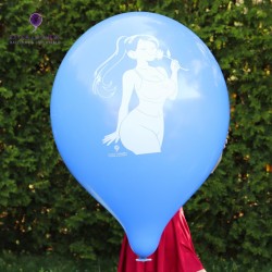 Cattex 24" Premium - Floral - Bleu Persan - 1 PCS - Ballons en latex
