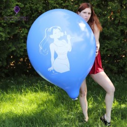 Cattex 24" Premium - Floral - Bleu Persan - 2 PCS - Ballons en latex