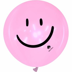 Cattex 40" Rond - Smiley - Fuchsia Cristal - 2 PCS - Ballons en latex
