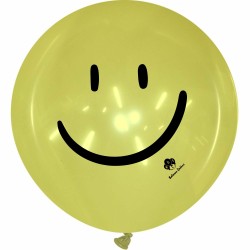 Cattex 40" Rond - Smiley - Jaune Cristal - 2 PCS - Ballons en latex