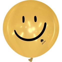 Cattex 40" Rond - Smiley - Orange Cristal - 1 PCS - Ballons en latex
