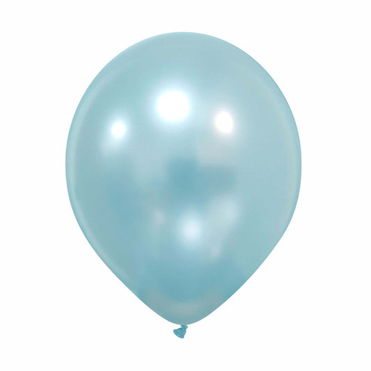 Cattex 12" Premium Metallic Soft Blue Latex Balloons – (Pack of 15)