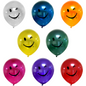 Cattex 18" Crystal Smiley Premium Latex Balloons – Assorted Colors (Pack of 10)