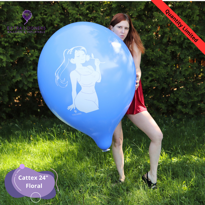 Cattex 24" Standard & Clear Floral Box Premium Latex Balloons – Limited Edition (2 Pieces)