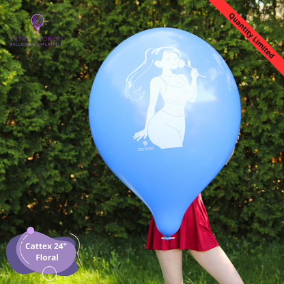 Cattex 24" Standard & Clear Floral Box Premium Latex Balloons – Limited Edition (2 Pieces)
