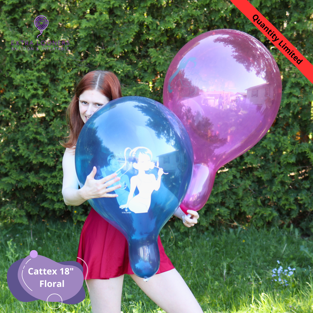 Cattex 18" Standard & Clear Floral Box Premium Latex Balloons – Limited Edition (Pack of 10)