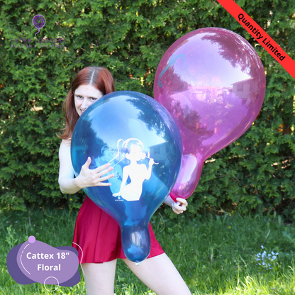 Cattex 18" Standard & Clear Floral Box Premium Latex Balloons – Limited Edition (Pack of 10)