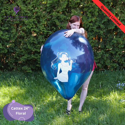 Cattex 24" Standard & Clear Floral Box Premium Latex Balloons – Limited Edition (2 Pieces)