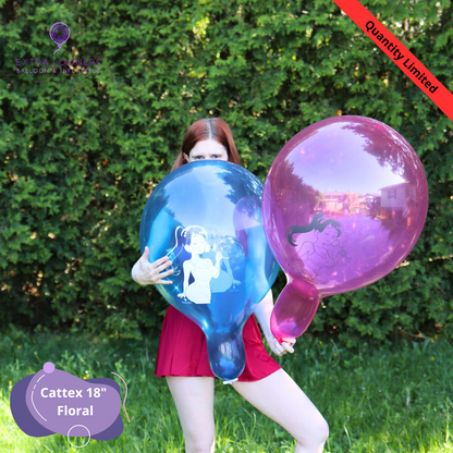 Cattex 18" Standard & Clear Floral Box Premium Latex Balloons – Limited Edition (Pack of 10)
