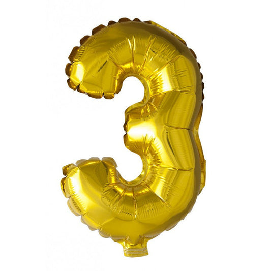 Globos Number 3 Or 16" Foil Aluminium Balloon