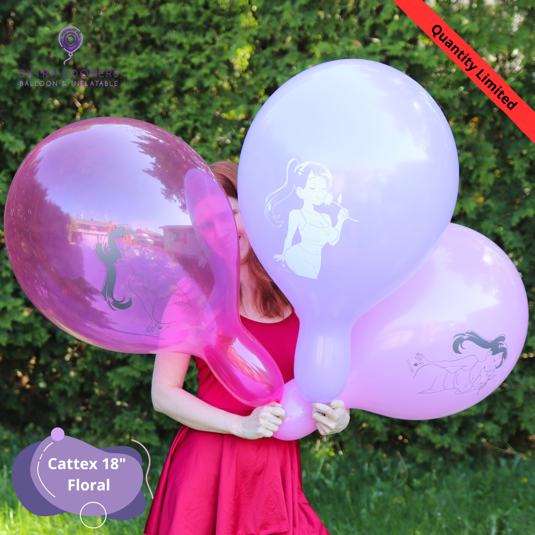 Cattex 18" Standard & Clear Floral Box Premium Latex Balloons – Limited Edition (Pack of 10)