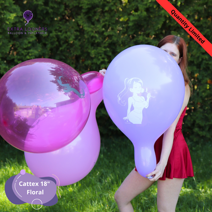 Cattex 18" Standard & Clear Floral Box Premium Latex Balloons – Limited Edition (Pack of 10)