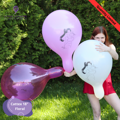 Cattex 18" Standard & Clear Floral Box Premium Latex Balloons – Limited Edition (Pack of 10)