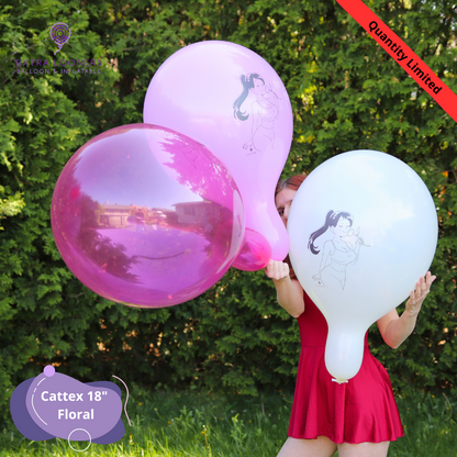 Cattex 18" Standard & Clear Floral Box Premium Latex Balloons – Limited Edition (Pack of 10)