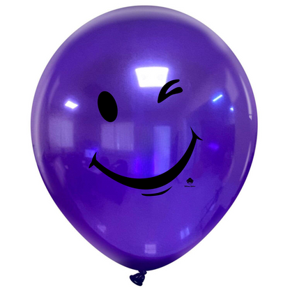 Cattex 18" Crystal Smiley Premium Latex Balloons – Assorted Colors (Pack of 10)