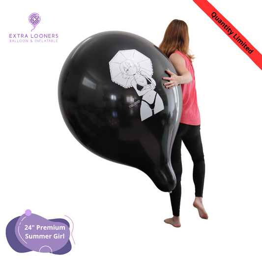 Cattex 24" Standard & Clear Summer Girl Premium Latex Balloons – Limited Edition (Pack of 2)