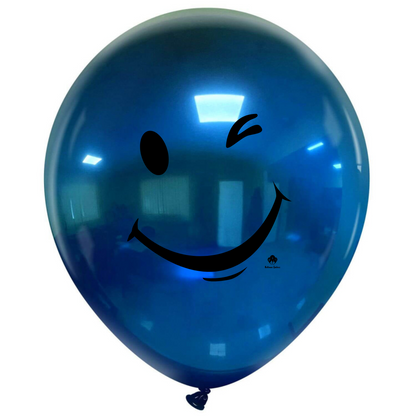 Cattex 18" Crystal Smiley Premium Latex Balloons – Assorted Colors (Pack of 25)