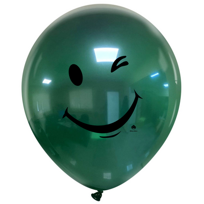 Cattex 18" Crystal Smiley Premium Latex Balloons – Assorted Colors (Pack of 10)