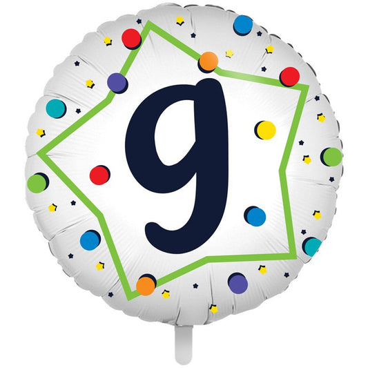 Globos Number 9 18" Foil Aluminium Balloon