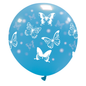 Cattex 32" Round Blue Big Butterflies Latex Balloon – (1 Piece)