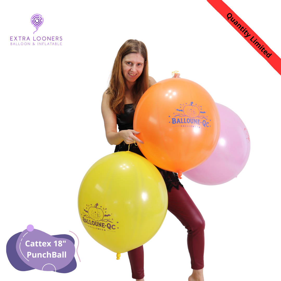 Cattex 18" PunchBall Assorted Balloune-QC Halloween Latex Balloons – Limited Edition (Pack of 10)