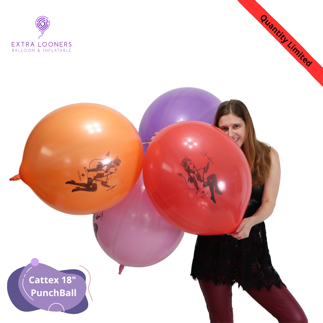 Cattex 18" PunchBall Assorted Lilith Halloween Latex Balloons – Limited Edition (Pack of 10)