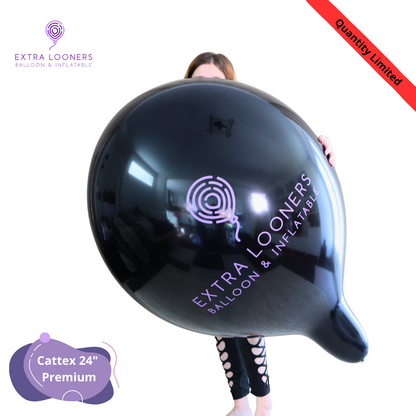 Cattex 24" Black & Purple Extral Looner Premium Latex Balloons – Limited Edition (Pack of 2)