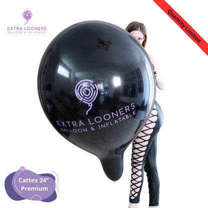 Cattex 24" Black & Purple Extral Looner Premium Latex Balloons – Limited Edition (Pack of 2)