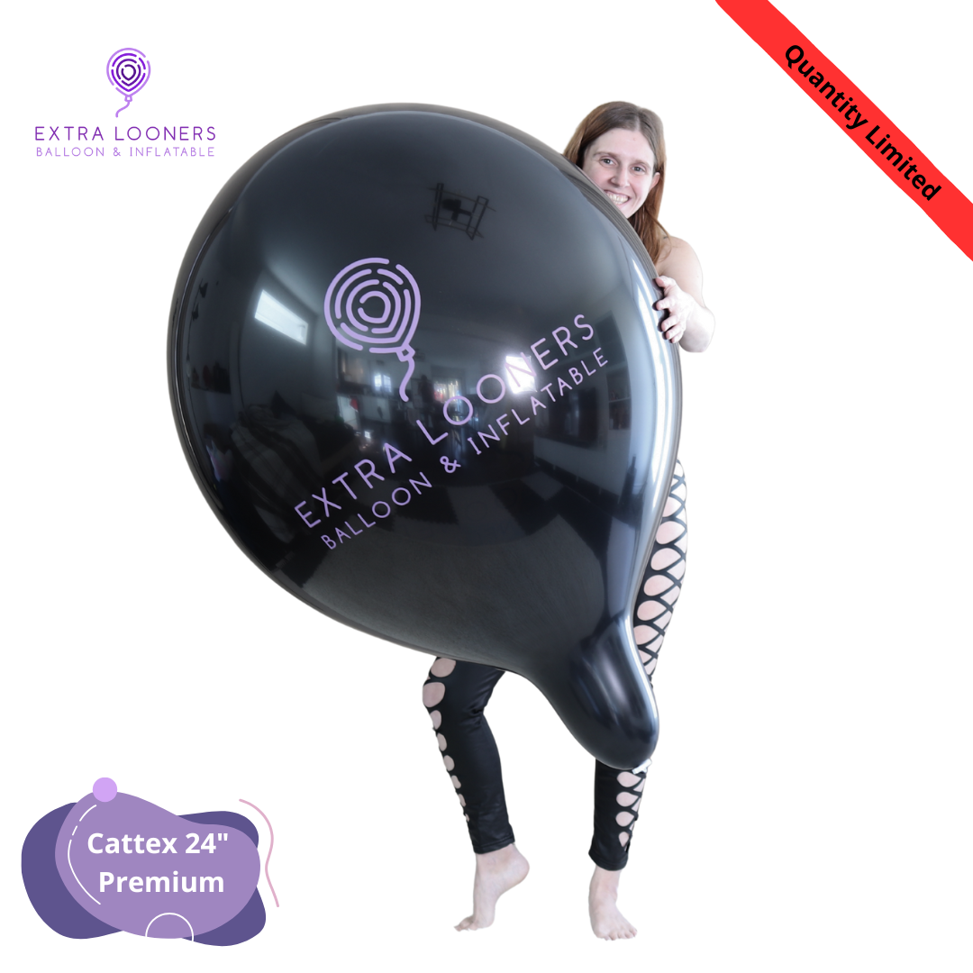 Cattex 24" Black & Purple Extral Looner Premium Latex Balloons – Limited Edition (Pack of 2)
