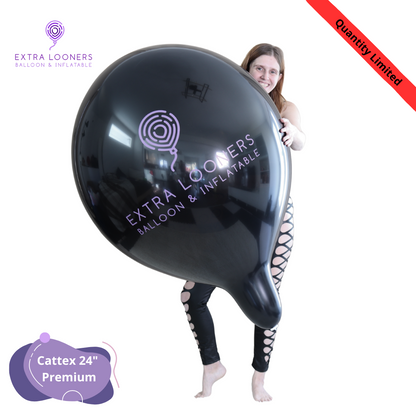 Cattex 24" Black & Purple Extral Looner Premium Latex Balloons – Limited Edition (Pack of 2)