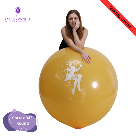 Cattex 34" Round Orange Lilith Halloween Latex Balloons – Limited Edition (1 Piece)