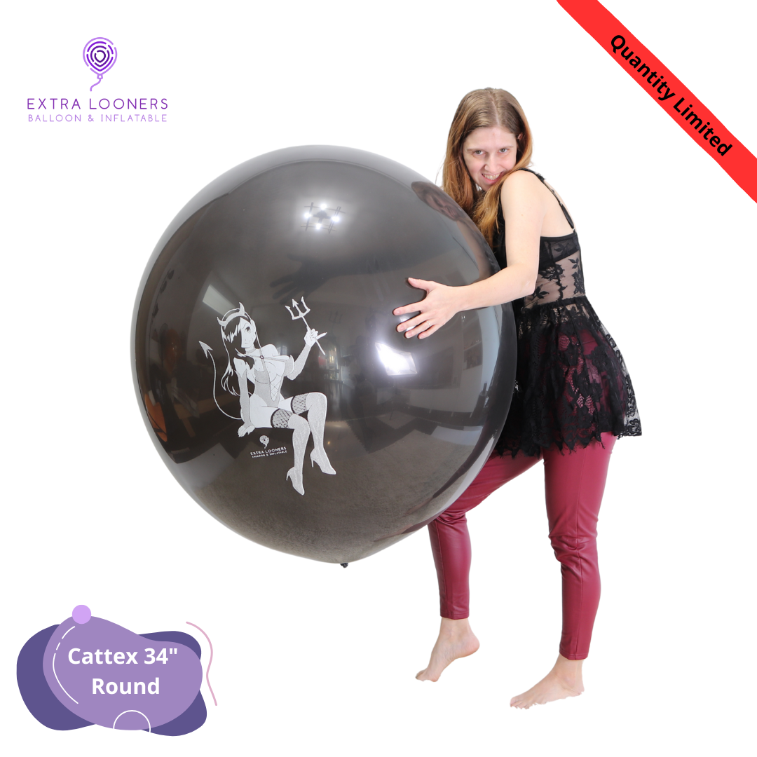 Cattex 34" Round Black Lilith Halloween Latex Balloons – Limited Edition (1 Piece)