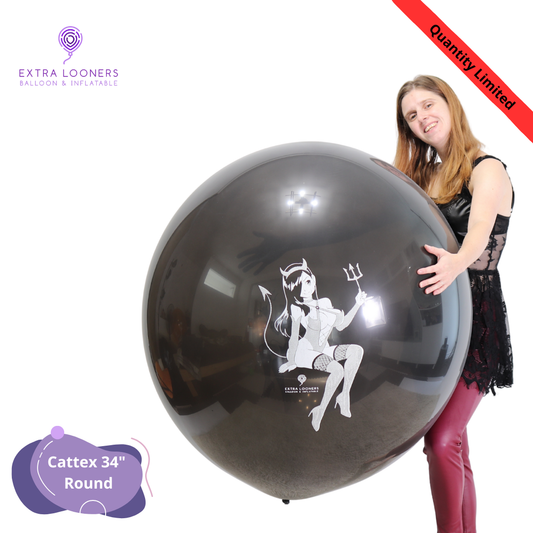 Cattex 34" Round Black Lilith Halloween Latex Balloons – Limited Edition (1 Piece)