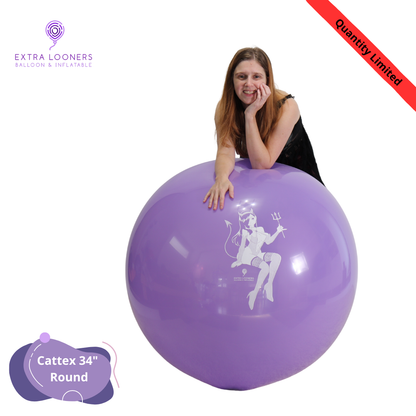 Cattex 34" Round Purple Lilith Halloween Latex Balloons – Limited Edition (1 Piece)
