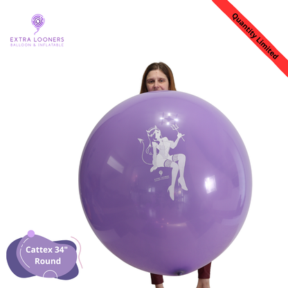 Cattex 34" Round Purple Lilith Halloween Latex Balloons – Limited Edition (1 Piece)