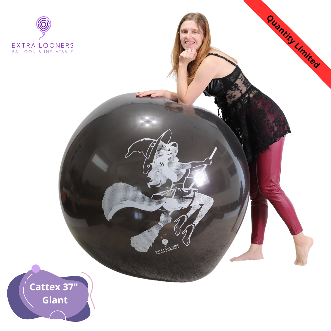 Cattex 37" Giant Black Hallo Furry Latex Balloons – Limited Edition (1 Piece)