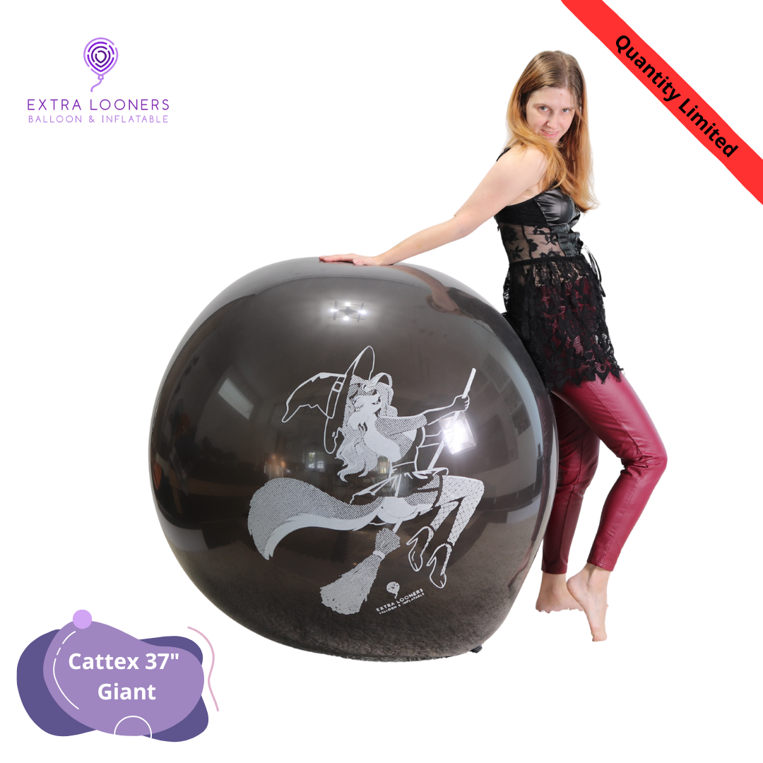 Cattex 37" Giant Black Hallo Furry Latex Balloons – Limited Edition (1 Piece)