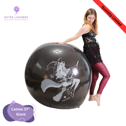 Cattex 37" Giant Black Hallo Furry Latex Balloons – Limited Edition (1 Piece)
