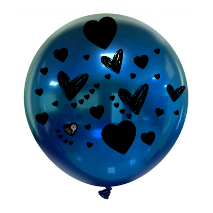 Cattex 24" Crystal White Heart Print Premium Latex Balloon – Color Choices (1 Piece)