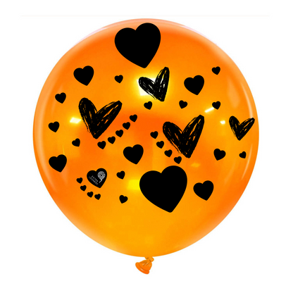 Cattex 24" Crystal White Heart Print Premium Latex Balloon – Color Choices (1 Piece)