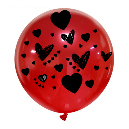 Cattex 24" Crystal White Heart Print Premium Latex Balloon – Color Choices (1 Piece)
