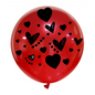 Cattex 24" Crystal White Heart Print Premium Latex Balloon – Color Choices (1 Piece)