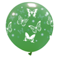 Cattex 32" Round Dark Green Big Butterflies Latex Balloon – (1 Piece)