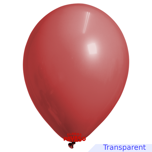 Globos Payaso / Unique 12" Cherry Red Translucid Decorator 25 PCS Balloon