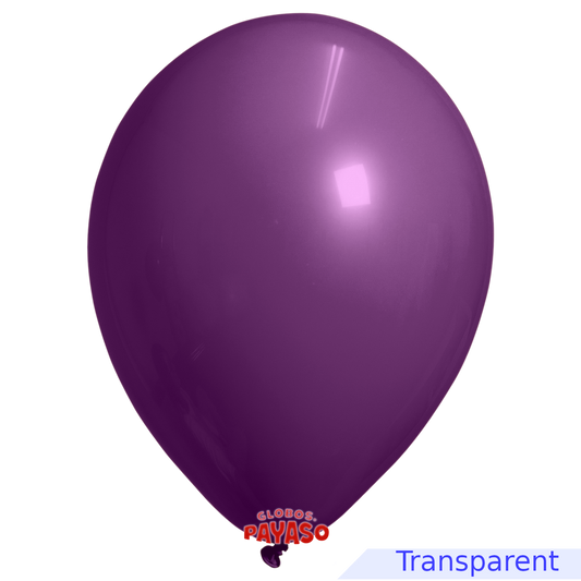 Globos Payaso / Unique 12" Dark Violet Translucid Decorator 25 PCS Balloon